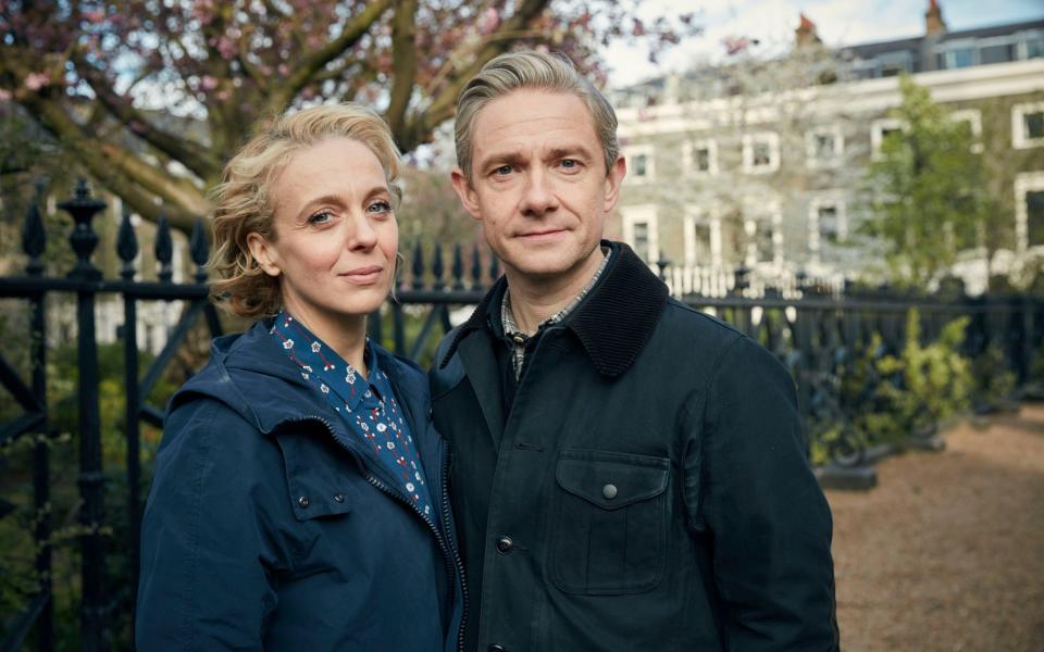 Abbington and Freeman as Mary and John Watson