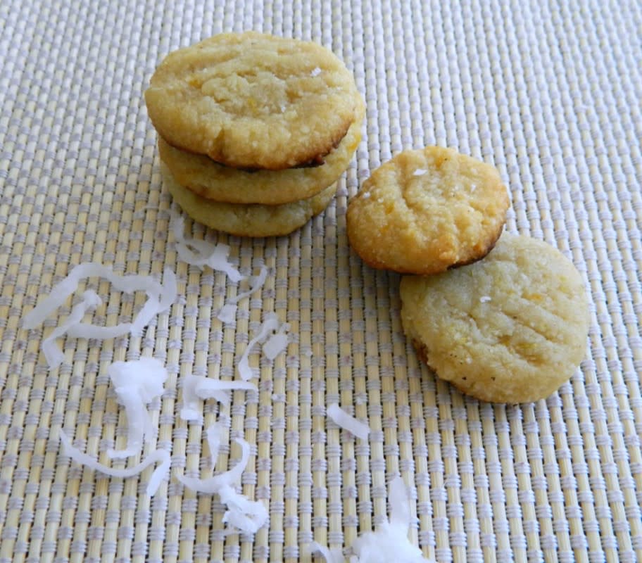 <p>Buttery tasting cookies that have no butter in them. Rich and so delicious. Get the recipe <a href="https://skinnysweetsdaily.com/gluten-free-vegan-mini-coconut-almond-cookies/" rel="nofollow noopener" target="_blank" data-ylk="slk:HERE;elm:context_link;itc:0;sec:content-canvas" class="link rapid-noclick-resp">HERE</a>. </p>