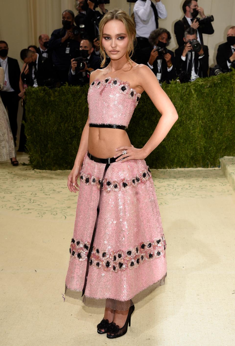 Lily-Rose Depp attends The Metropolitan Museum of Art's Costume Institute benefit gala celebrating the opening of the "In America: A Lexicon of Fashion" exhibition on Monday, Sept. 13, 2021, in New York.