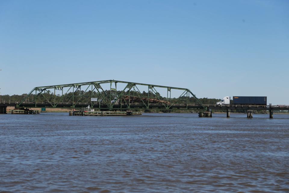 The Houlihan Bridge in Port Wentworth juts across the Savannah River.