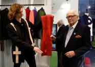 Designer Pierre Cardin attends a fashion collection presentation at his Studio Pierre Cardin in Paris