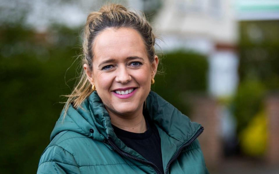 Ms Nicholl canvassing in South Belfast - Liam McBurney /PA