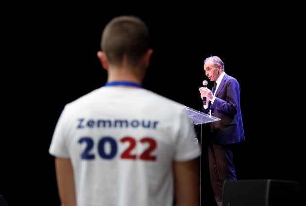 Éric Zemmour lors d'un meeting à Béziers, le 16 octobre. (Photo: Eric Gaillard via Reuters)