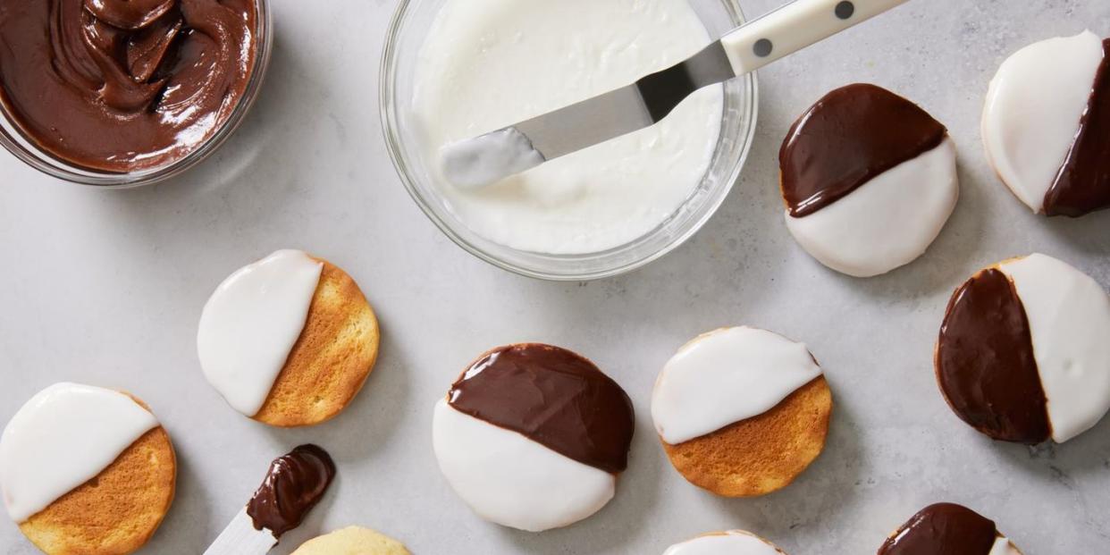 black and white cookies