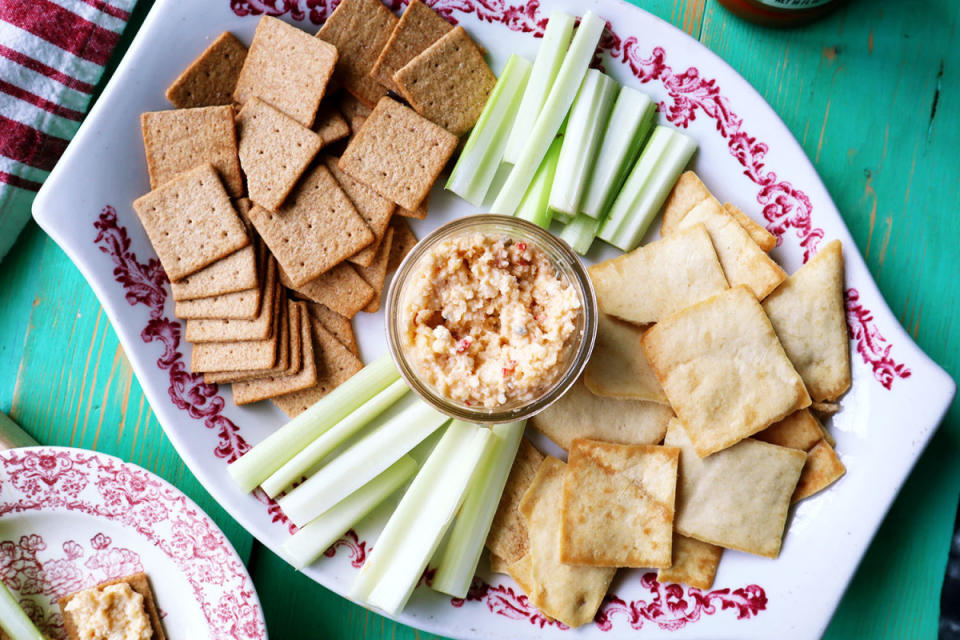 <p>Shea Goldstein</p><p>Serve this recipe for Buffalo Blue Pimento Cheese with crackers or sliced veggies on the side. <a href="/961967/sheagoldstein/best-buffalo-blue-pimento-cheese-recipe/" data-ylk="slk:Get the recipe HERE!;elm:context_link;itc:0;sec:content-canvas" class="link ">Get the recipe HERE!</a></p><p><strong>Related: </strong><a href="https://parade.com/845273/communitytable/host-a-kentucky-derby-party-with-these-3-easy-recipes/" rel="nofollow noopener" target="_blank" data-ylk="slk:Host a Kentucky Derby Party with These 3 Easy Recipes;elm:context_link;itc:0;sec:content-canvas" class="link "><strong>Host a Kentucky Derby Party with These 3 Easy Recipes</strong></a></p>