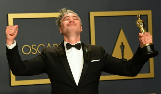 New Zealand director Taika Waititi won the Oscar for best adapted screenplay for Nazi satire "Jojo Rabbit"