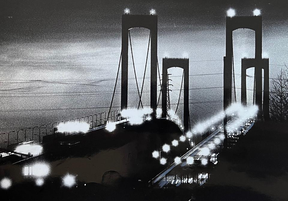 Looking from New Jersey as traffic makes its way across the two spans on the Delaware Memorial Bridge in this photo taken on April 4, 1977.