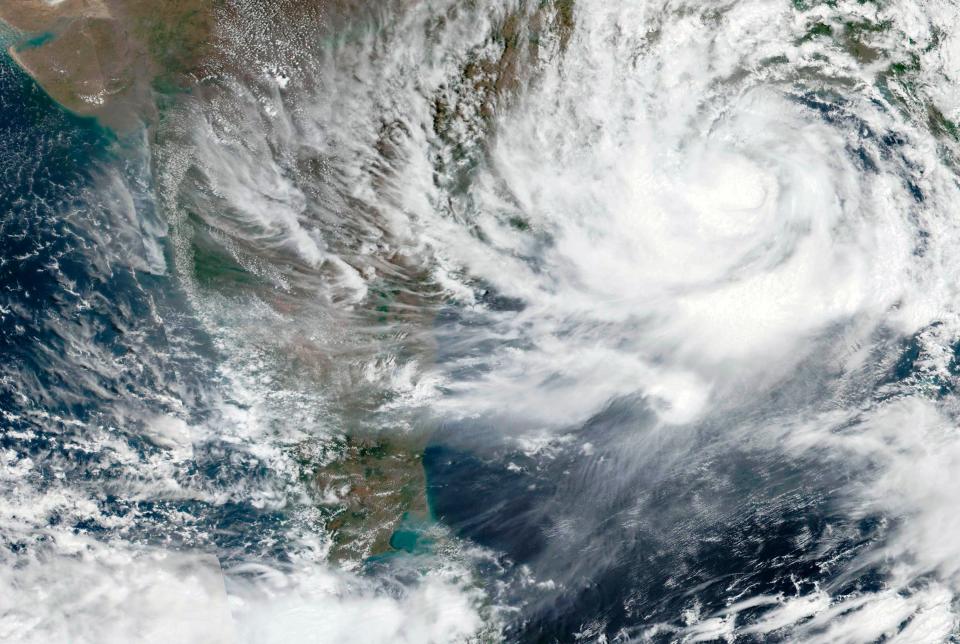 A satellite image shows Cyclone Yaas approaching India's eastern coastAP