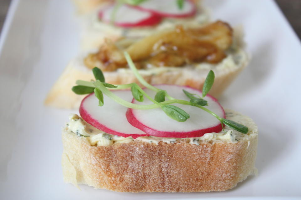 <strong>Get the <a href="http://food52.com/recipes/17615-spring-radish-crostini-with-creamy-herb-butter" target="_blank">Spring Radish Crostini with Creamy Herb Butter recipe</a>&nbsp;from SeaweedandSassafras via Food52</strong>