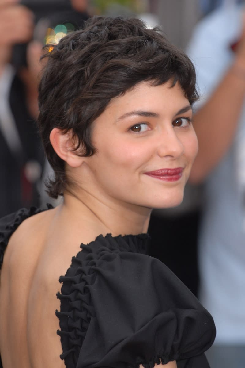 Audrey Tautou has a curly pixie cut during 2006 Cannes Film Festival - 