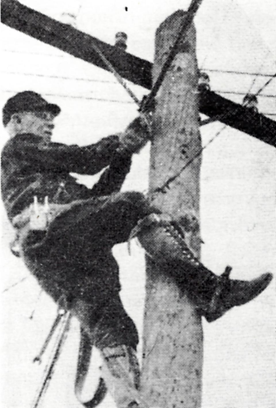 George Smith working on one of the lines in the 1940s.