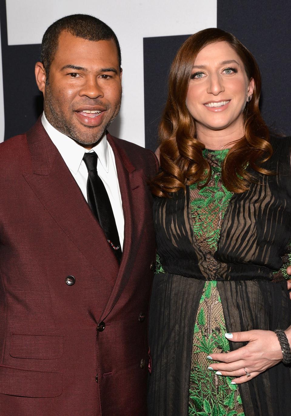 Jordan Peele and actress Chelsea Peretti attend a screening of Universal Pictures' "Get Out" at Regal LA Live Stadium 14 on February 10, 2017 in Los Angeles, California