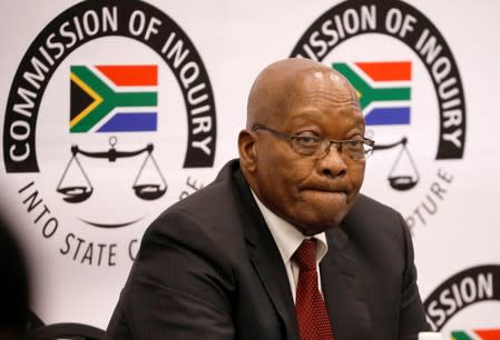 Former South African President Jacob Zuma appears before the Commission of Inquiry into State Capture in Johannesburg