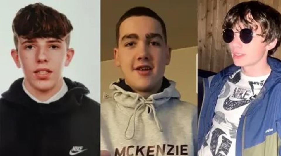 Finlay Johns, Ian Cannon and Tyler Johnston were killed in the accident (Police Scotland)