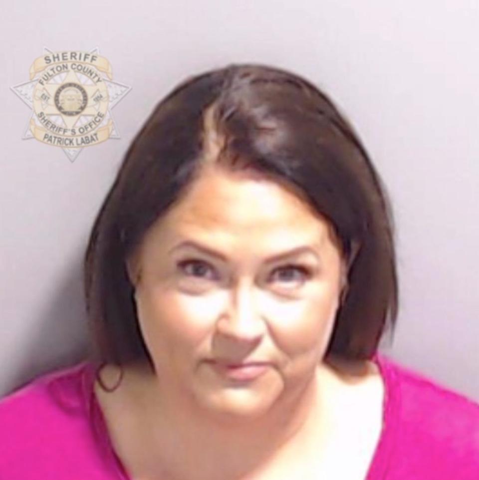 Misty Hampton in mug shot after arrest in August (Fulton County Sheriff’s Office)