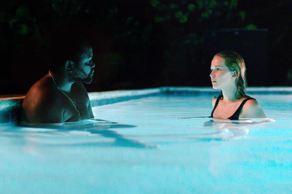 CAUSEWAY, from left: Brian Tyree Henry, Jennifer Lawrence, 2022.  ph: Wilson Webb /© Apple TV+ / Courtesy Everett Collection