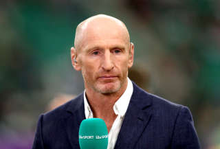 ITV Sport Commentator Gareth Thomas prior to the 2019 Rugby World Cup Quarter Final match at Oita Stadium. (Photo by David Davies/PA Images via Getty Images)