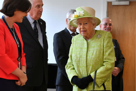 Queen Elizabeth II during a visit to King's Bruton School where she will mark the School's 500th anniversary and open the new Music Centre, in Bruton, Somerset, Britain March 28, 2019. Ben Birchall/Pool via REUTERS