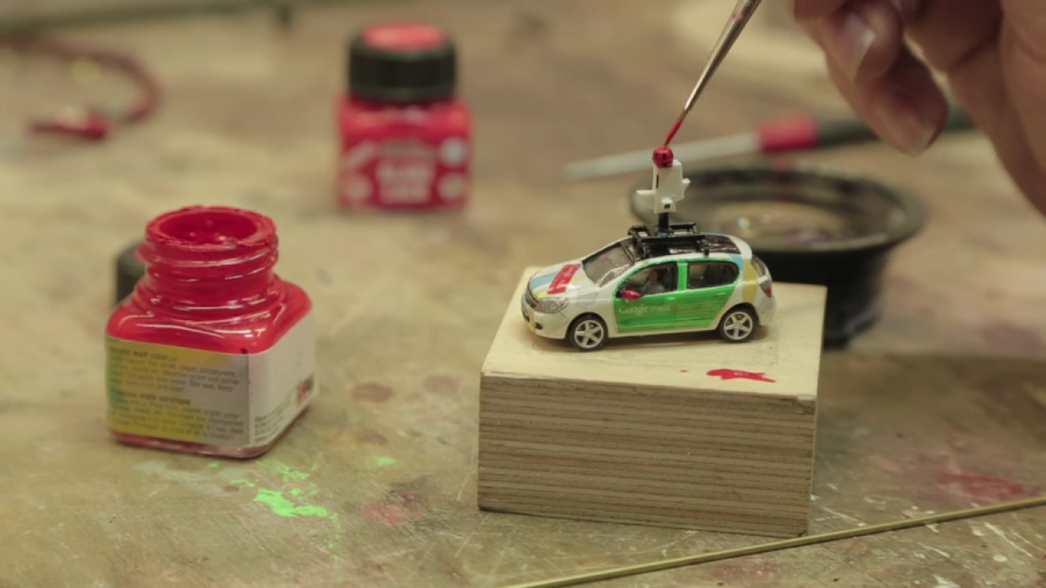 <p>Google and mapping software company Unilabs built a tiny Street View car with a tiny mounted camera to capture the sprawling model world. (Business Insider) </p>