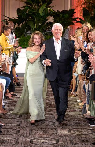 <p>Daniele Schiavello/Gorunway.com</p> Susan Lucci and Dennis Basso at Dennis Basso's New York Fashion Week Show on Sept. 9, 2024