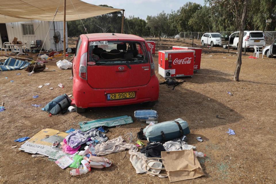 The abandoned site of the music festival (AFP via Getty Images)