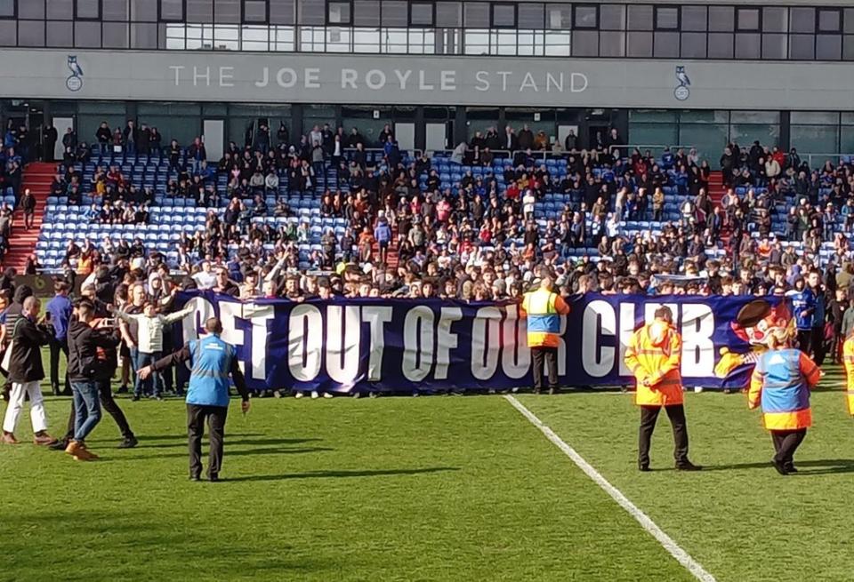 Oldham fans forced their home game against Salford to be suspended (Lee Morris/PA) (PA Media)