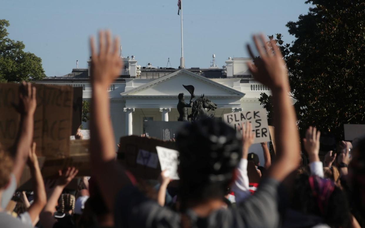 Demonstrations outside the White House have been growing in recent days - REUTERS