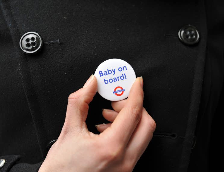 Not all women like wearing Baby on Board badges [Photo: PA]