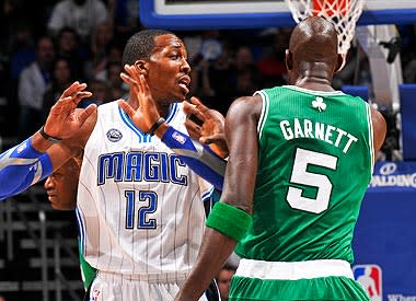 Dwight Howard thinks officials give his opponents – like Kevin Garnett – more freedom to foul him hard because of his size and physicality