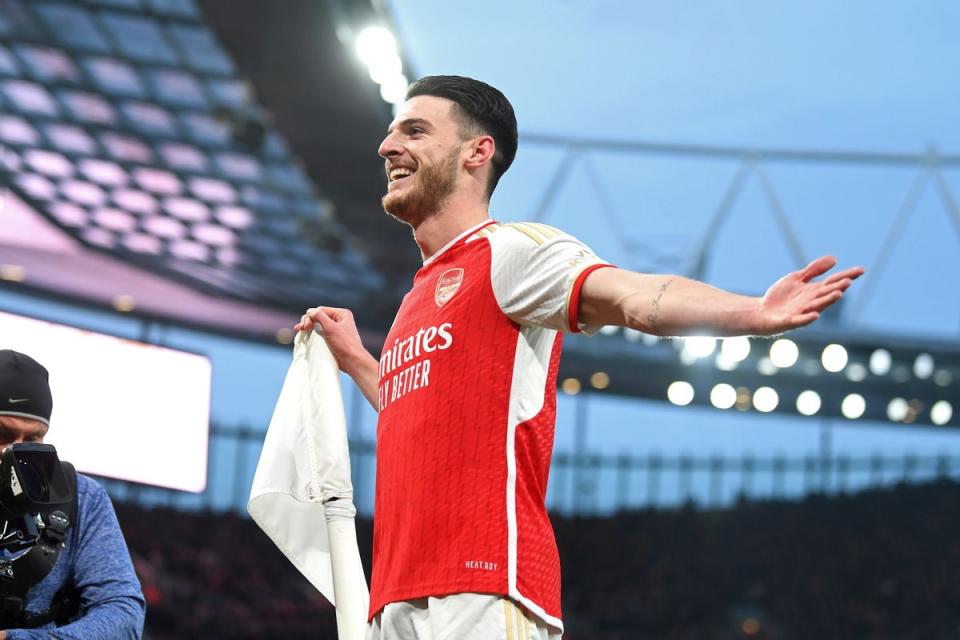 Declan Rice opened the scoring for the Gunners (Arsenal FC via Getty Images)