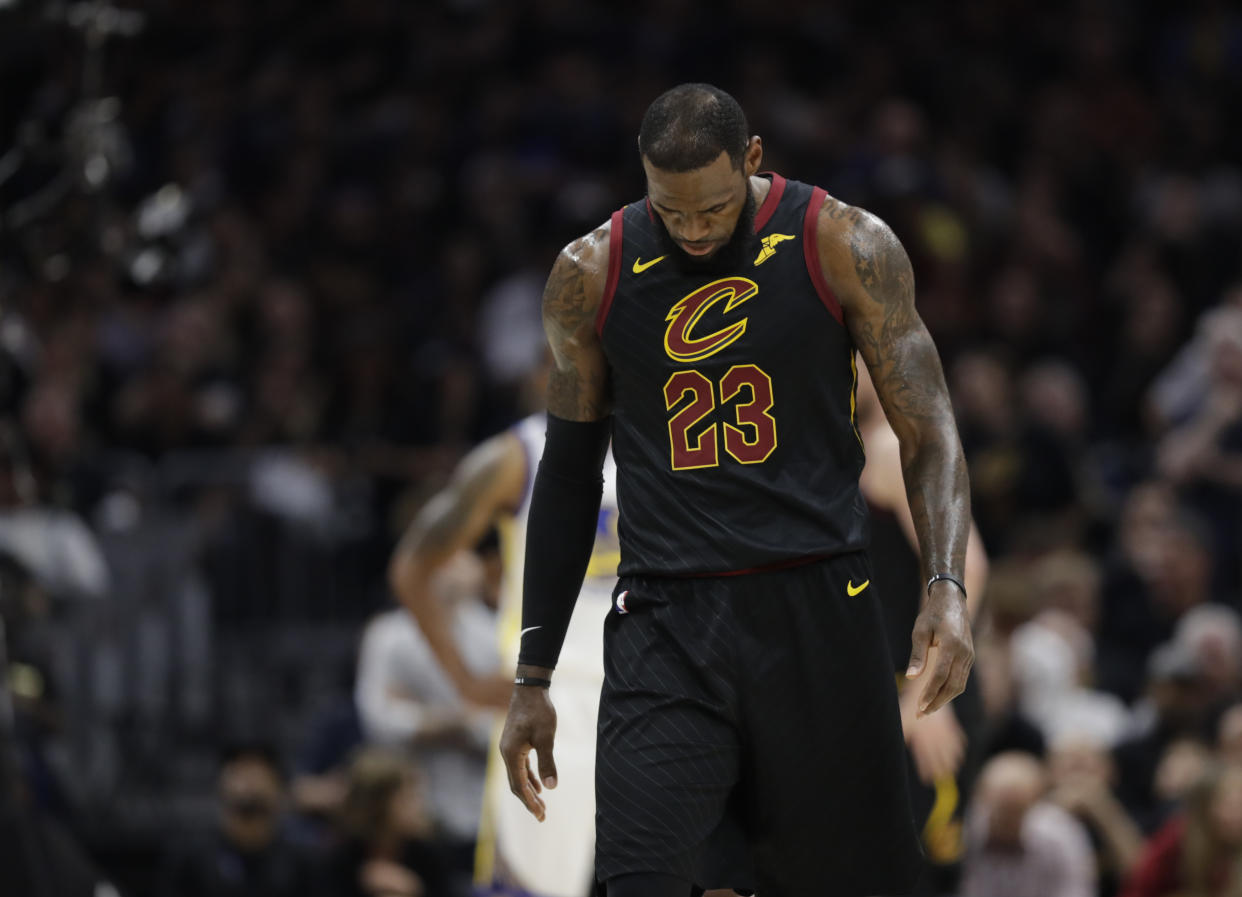 LeBron James was already being courted by players from opposing teams moments after the Cavaliers’ season ended. (AP)