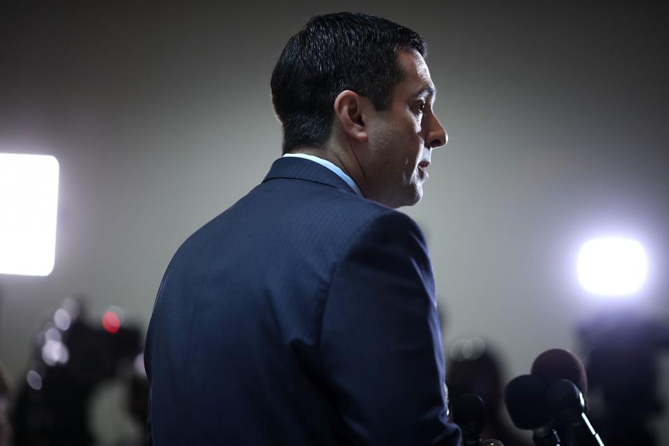 Devin Nunes, R-Calif., chairman of the House Permanent Select Committee on Intelligence, talks to reporters at the U.S. Capitol about the committee’s Russia investigation on Feb. 27, 2017. (Photo: Chip Somodevilla/Getty Images)