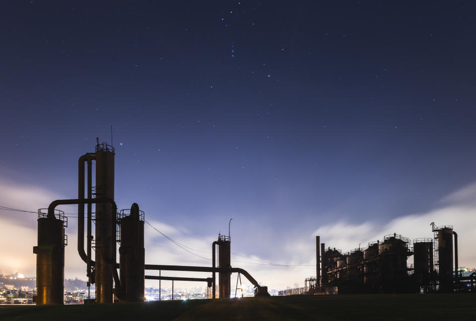 Gas Works Park at night in Seattle. (Joecho-16 via Getty Images)