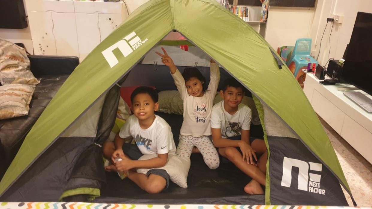 Kids participating in Camp-V, a unique virtual overnight camp for Singapore families.