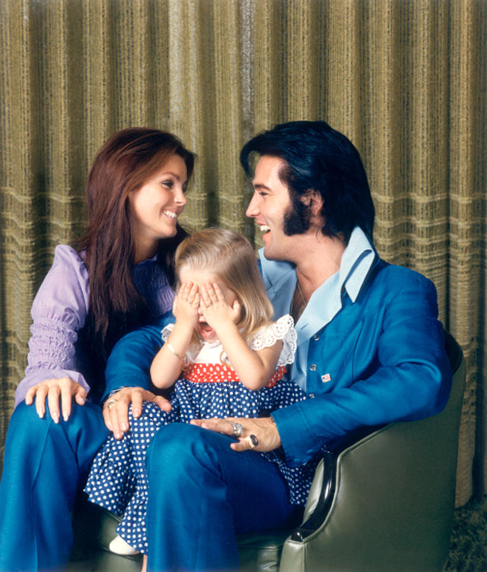 <p>But these types of sweet family photo ops ended in 1973, when Elvis and Priscilla split. The singer was smitten with his little girl, though. She began to split her time between her mom’s home in Beverly Hills and Graceland. (Photo: Frank Carroll/Sygma via Getty Images) </p>