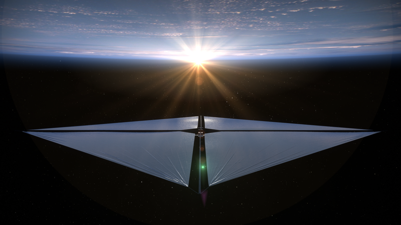 An artist’s concept of the Solar Sail mission in orbit. - Illustration: NASA