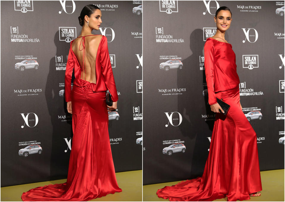 <p>El ángel español de Victoria’s Secret fue una de las premiadas, pero no consiguió entrar en la lista de las mejor vestidas con su modelito de Adriana Iglesias. (Foto: Gtres). </p>