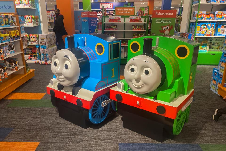 Thomas the Tank Engine and a friend.