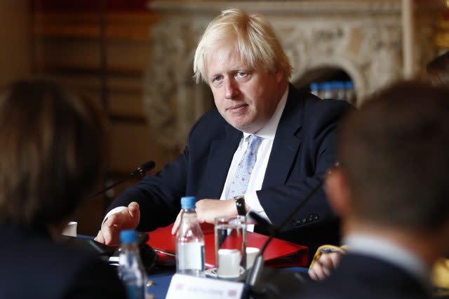 Foreign Secretary Boris Johnson during a meeting with US Secretary of State Rex Tillerson at Lancaster House in London (Tolga Akmen/PA)