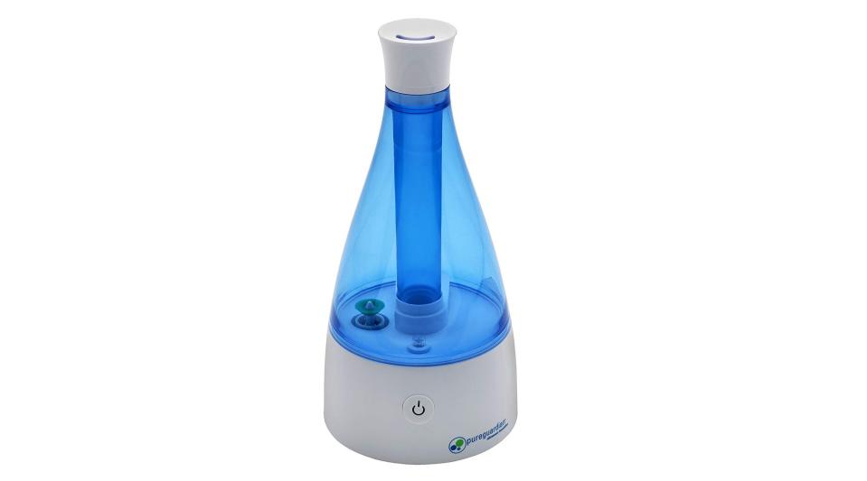 The PureGuardian Humidifier has a 5-inch cord and is small enough to comfortably sit on a nightstand, dresser, or desk.