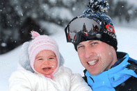 The little snow bunny having a blast in the French Alps with her daddy, The Duke Of Cambridge.
