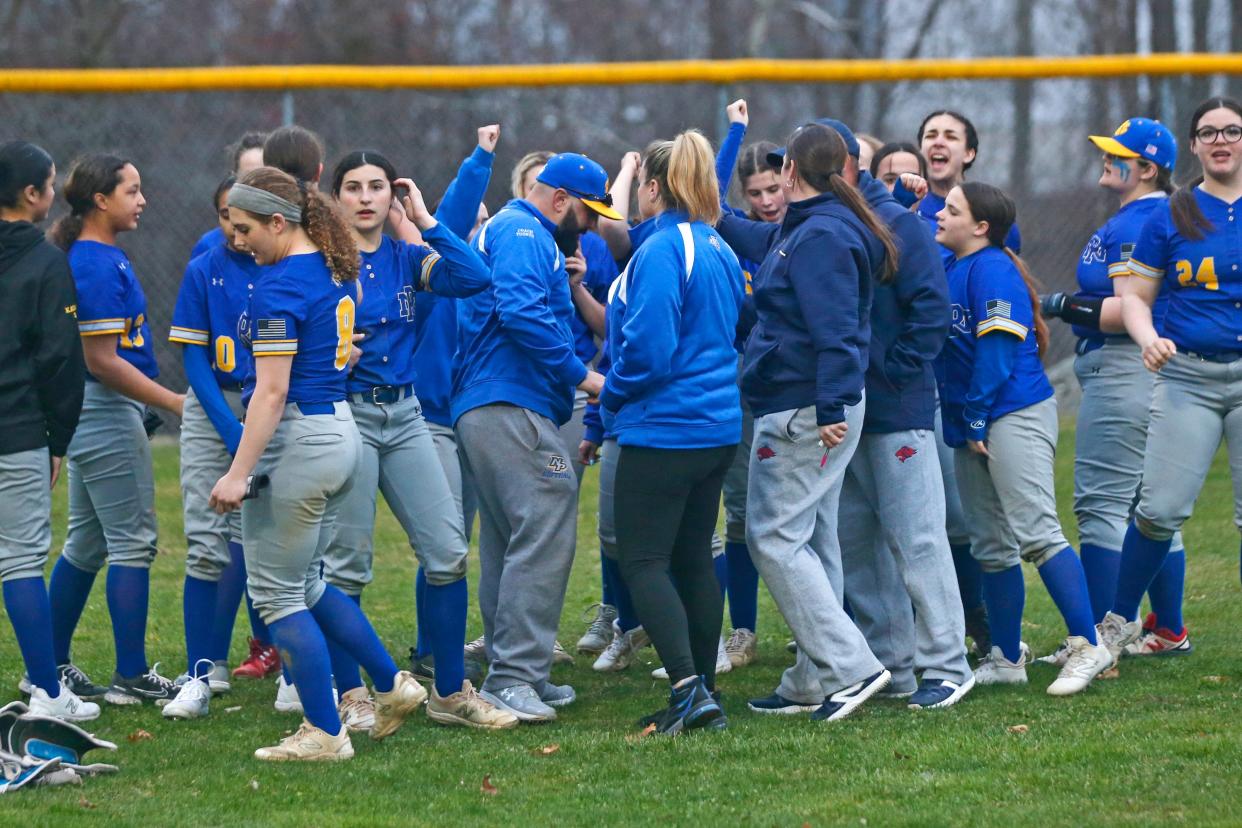 The LNP softball team wrapped up its first official postgame speech after falling to West Warwick on Wednesday at Notte Park in North Providence, one of the two homes the co-op team will play at this spring.