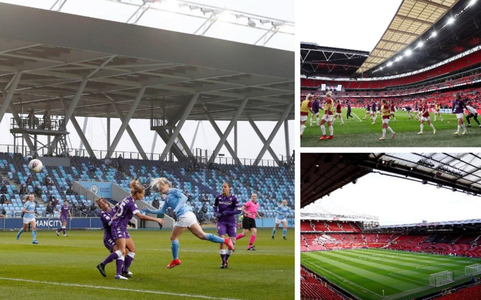 Man City's Academy Stadium is much smaller than Wembley and Old Trafford, all of which will host matches at next month's Euros - PA/GETTY IMAGES