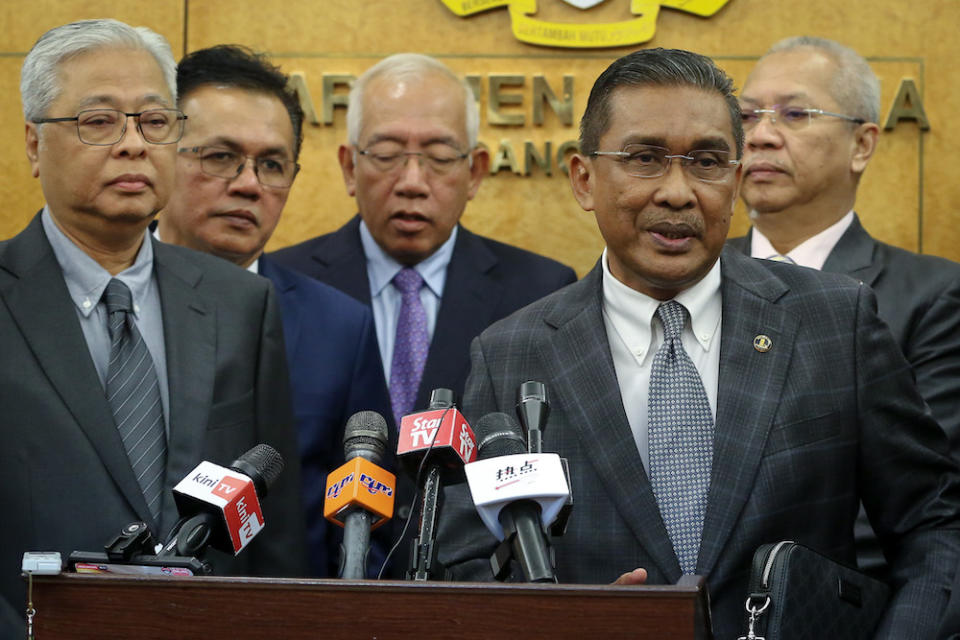 Kota Baru MP Datuk Takiyuddin Hassan speaks during a news conference at Parliament in Kuala Lumpur November 28, 2019. — Picture by Yusof Mat Isa