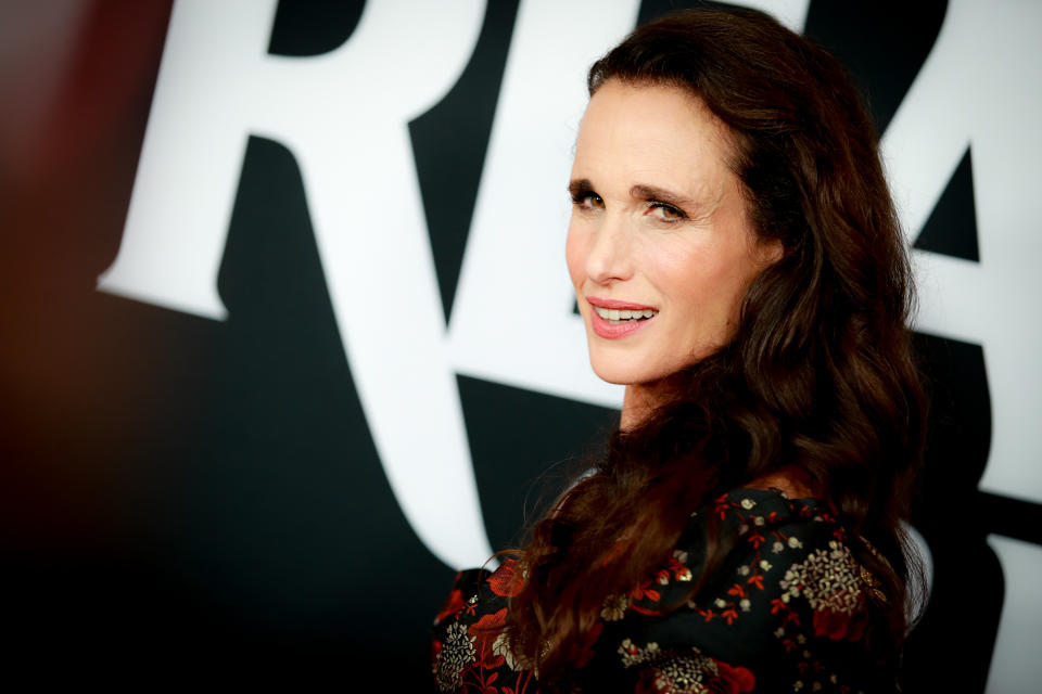 Actress, Andie MacDowell, stuns on the red carpet. [Photo: Getty]