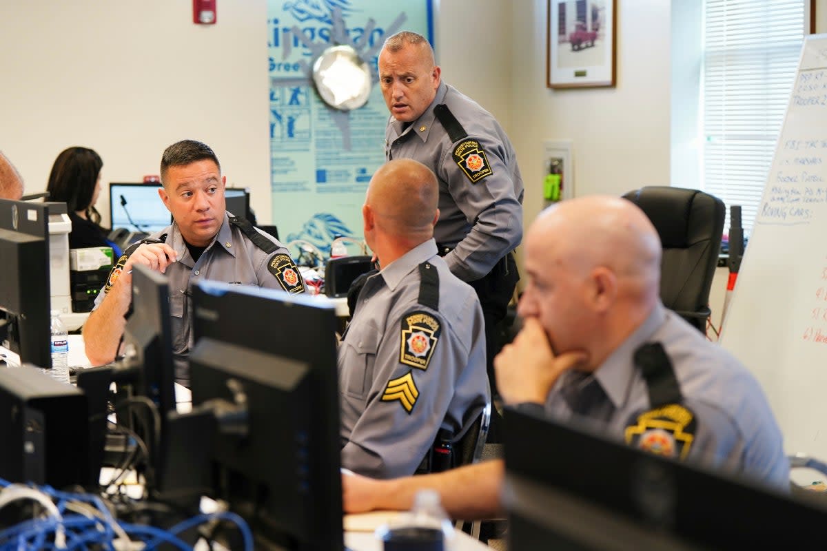 Incident Command Center Where PA State Troopers, US Border Patrol, Chester County Emergency Management, and FBI collaborate on the manhunt for Cavalcante (© Copyright The Philadelphia Inquirer 2023)