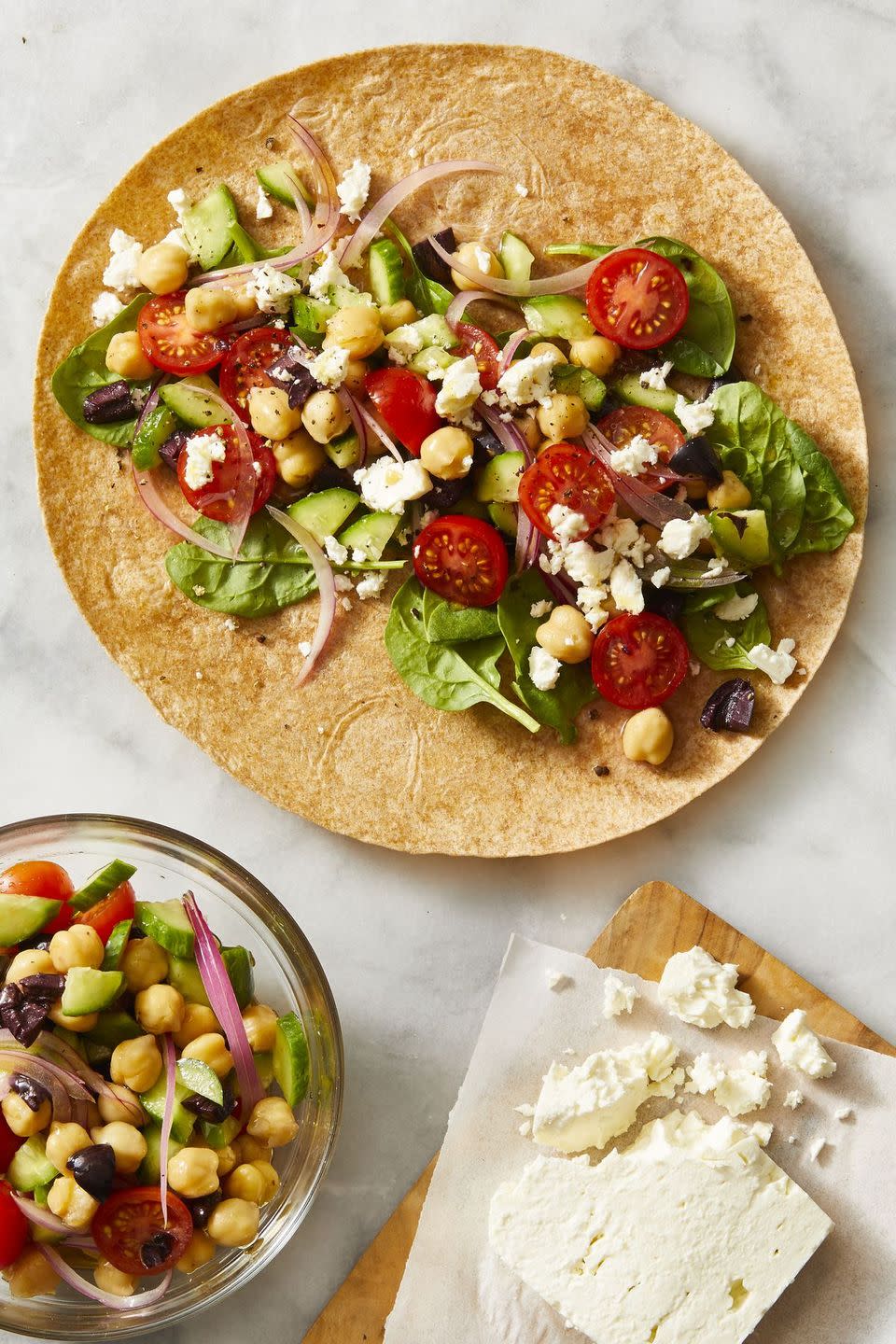 32) Greek Salad Wraps