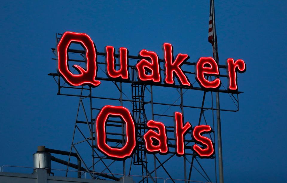 The sign on the Quaker Oats factory is a Cedar Rapids landmark.