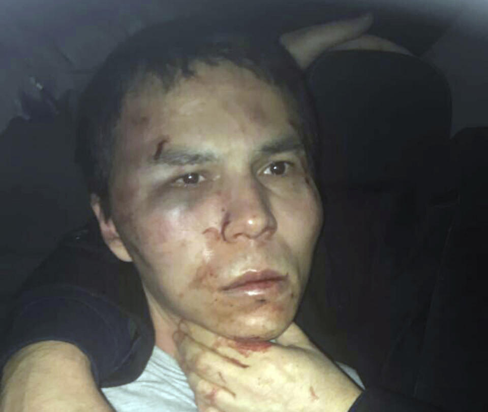 Reina club attacker after being caught by Turkish police in Istanbul, late Monday, Jan. 16, 2017. Turkish media reports say police have caught the gunman who killed 39 people at an attack on a nightclub in Istanbul during New Year's celebrations, detained during a police operation. (Depo Photos via AP)