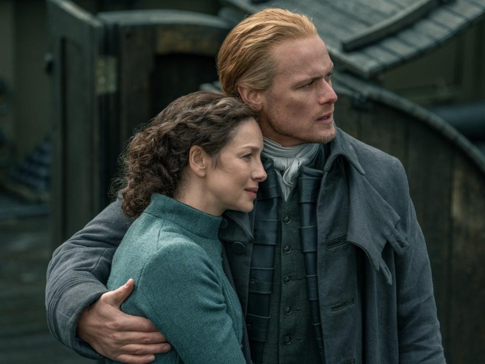 Sam Heughan and Caitríona Balfe in "Outlander" season seven.